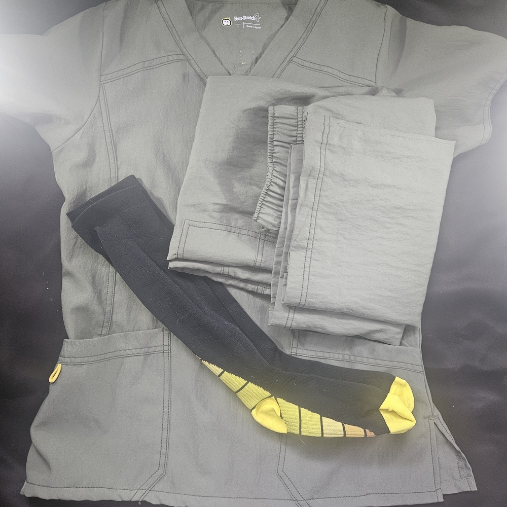 Sage Green Women's Scrub Set with Socks